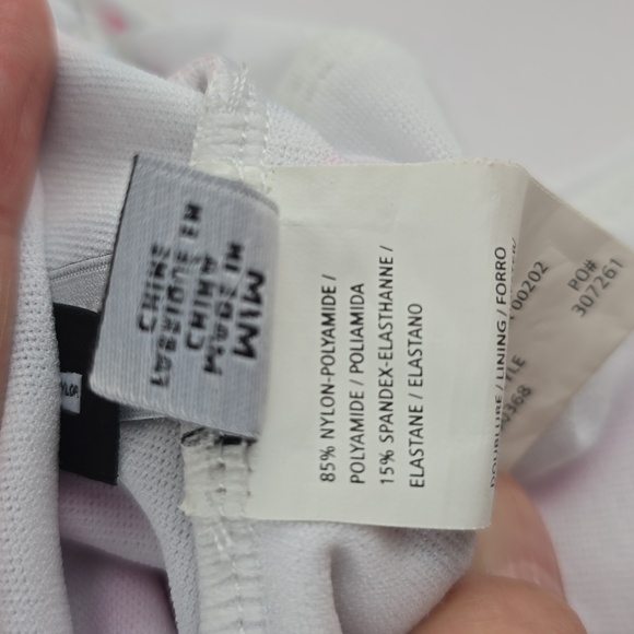 Design Lab Women's One Piece Swimsuit Stripes Bird Print Navy Pink Purple Size M - Picture 11 of 16